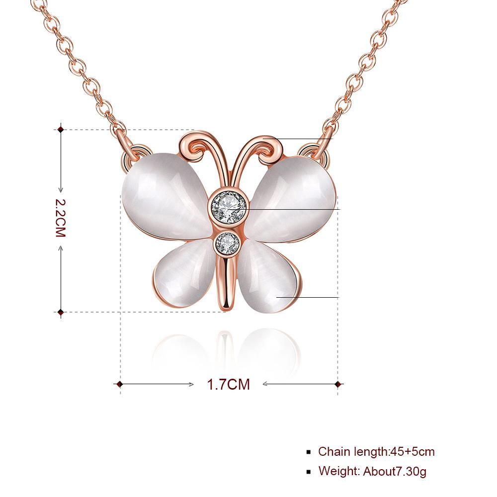 Crystal Butterfly Necklace in 18K Rose Gold Plated