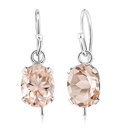 Pink Crystal Drop Earring in 18K White Gold Filled