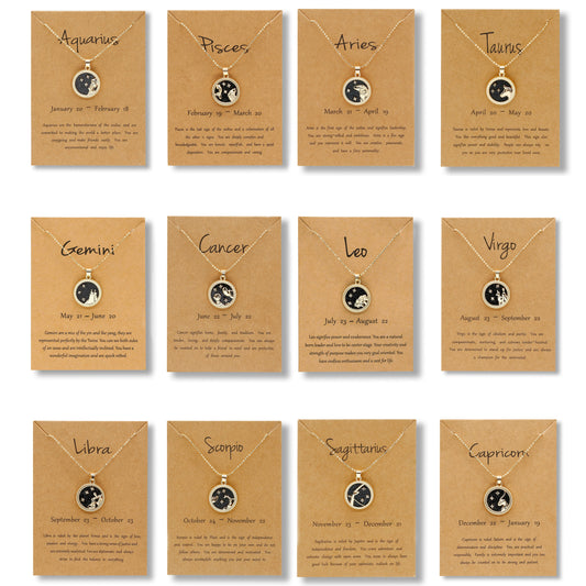 Zodiac Sign Gold Pendant Necklaces