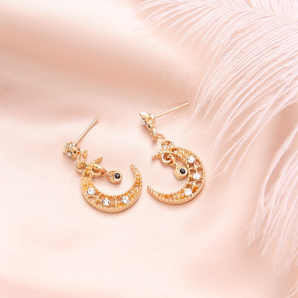 Crystal Moon Star Earrings