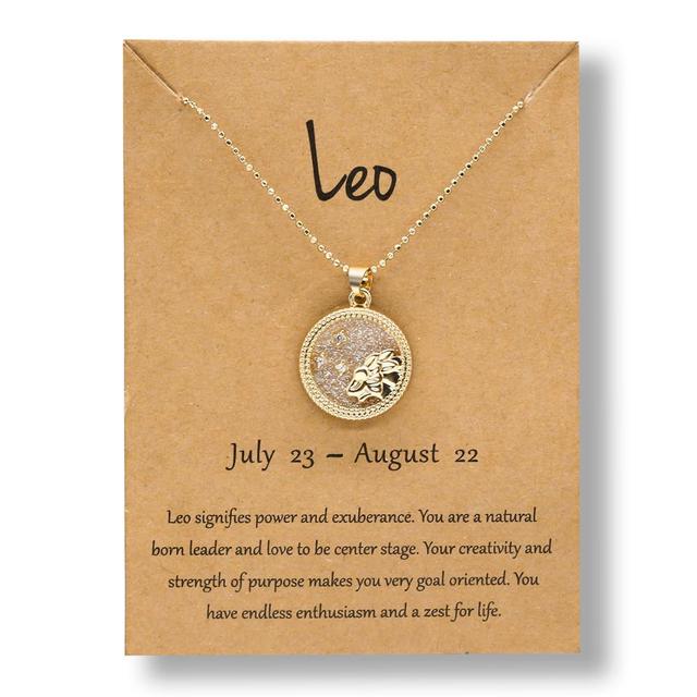 Zodiac Sign Gold Pendant Necklaces