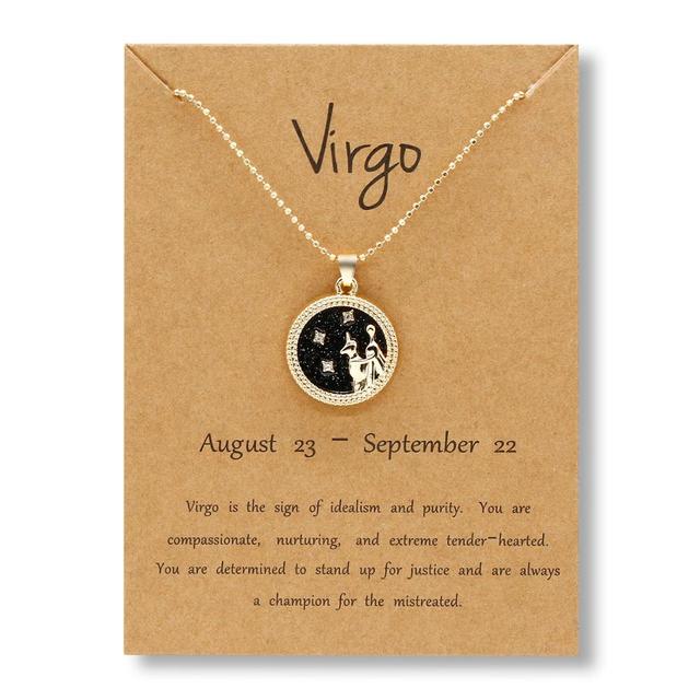 Zodiac Sign Gold Pendant Necklaces