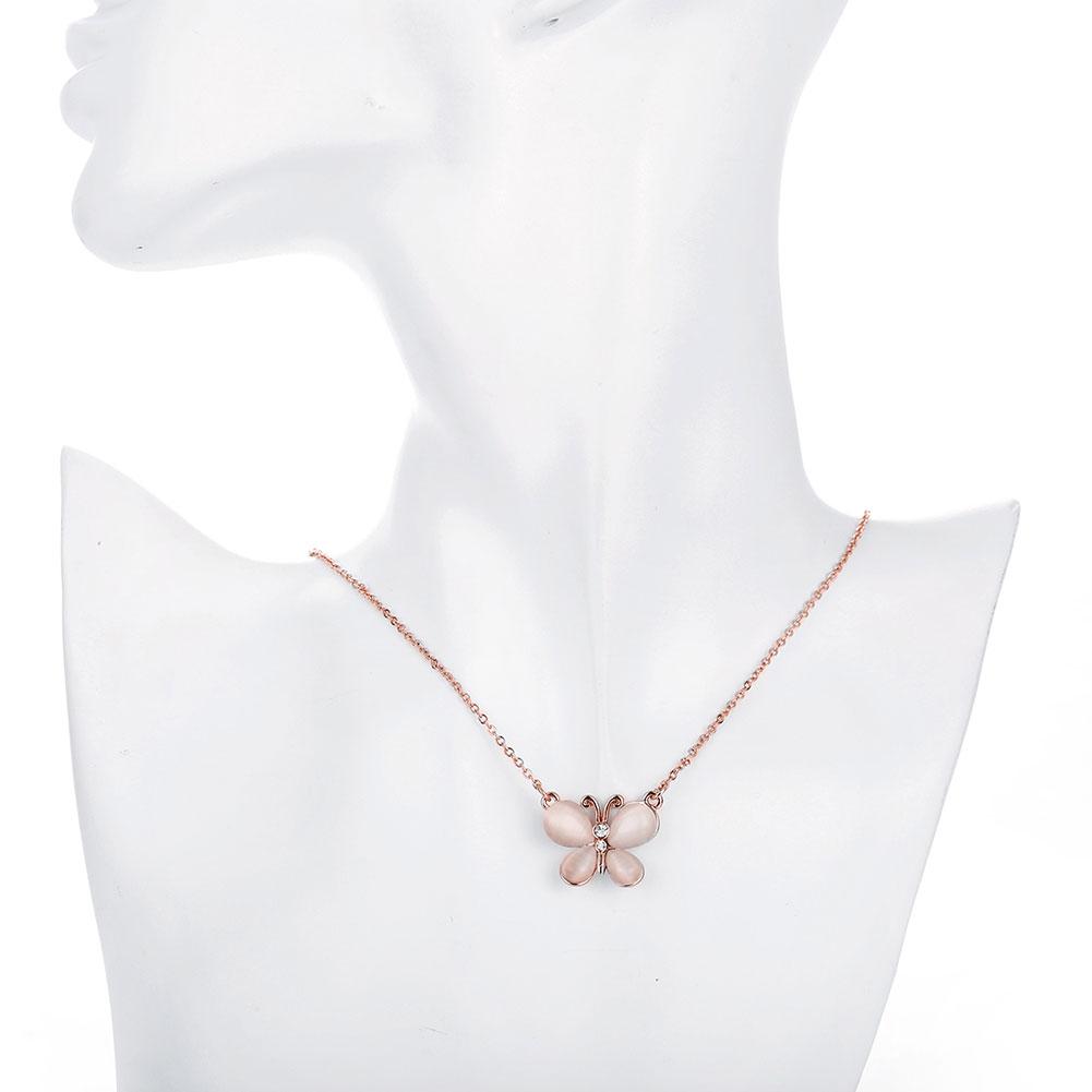 Crystal Butterfly Necklace in 18K Rose Gold Plated