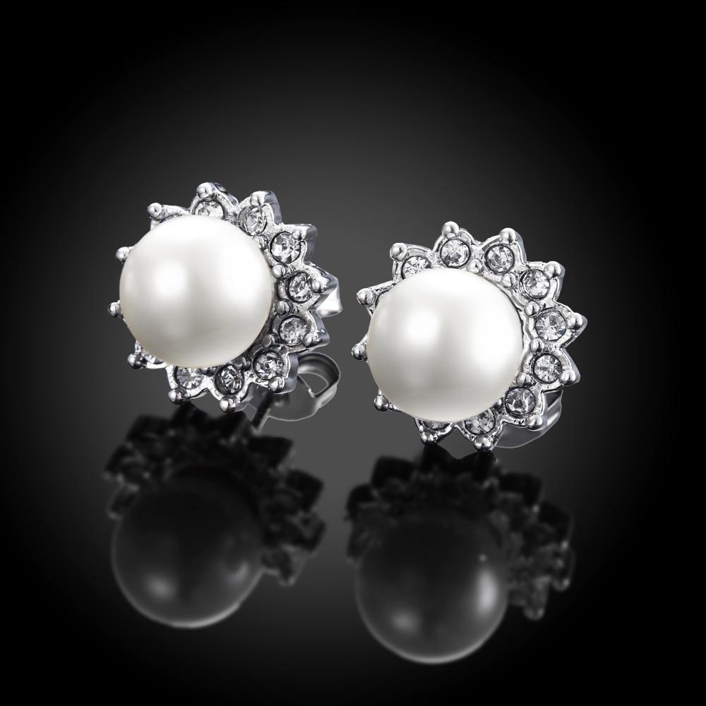 Crystal Pearl Stud Earrings