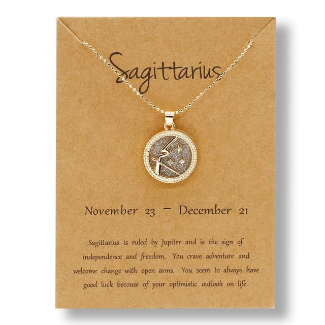 Zodiac Sign Gold Pendant Necklaces