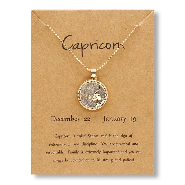 Zodiac Sign Gold Pendant Necklaces