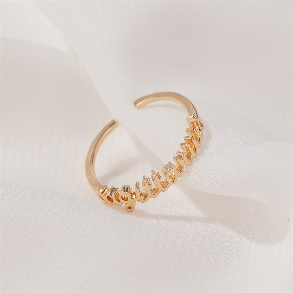 Minimalist thin Gold 12 Zodiac Signs Ring