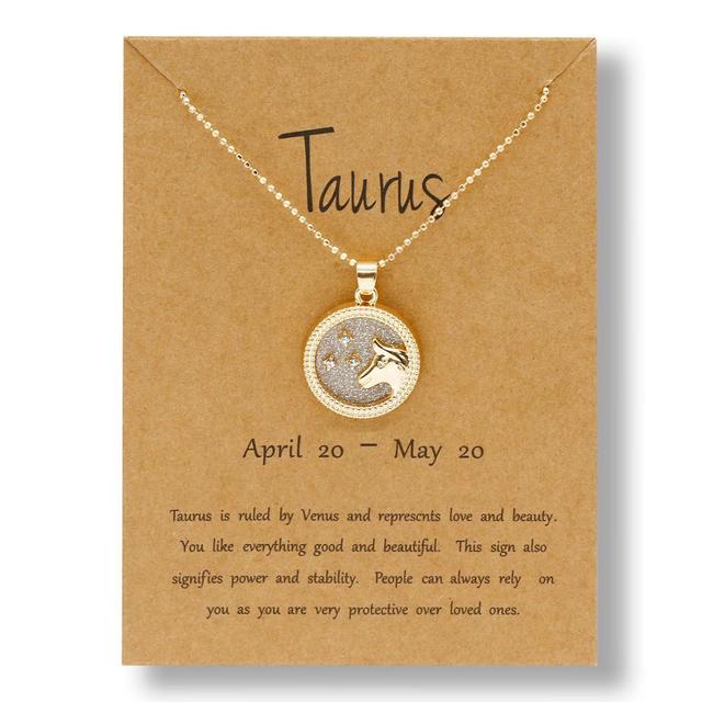 Zodiac Sign Gold Pendant Necklaces